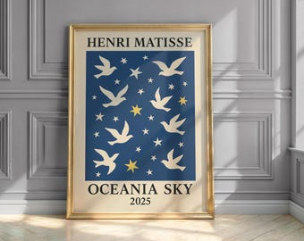 Matisse Print, Oceania Sky, Dorm Room Decor, Vintage Poster,  Mid Century Modern Wall Art, Tropical Abstract Wall Art, Retro Poster