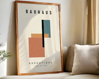 Bauhaus Abstract Geometric Poster S1 No.4 - Mid Century Modern Wall Art, Minimalist Print, Scandinavian Decor