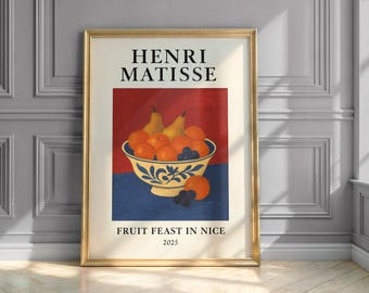 Matisse Print, Fruit Feast in Nice, Vintage Poster, Mid Century Modern Wall Art, Dorm Wall Art, Kitchen Wall Art, Retro Art, Wall Art