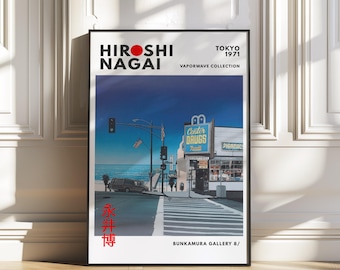 Hiroshi Nagai, Vintage poster, Japanese wall art, Vaporwave poster, City pop art, Trendy wall art, Manga poster, 80s poster, wall art print