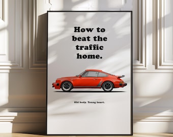 Porsche 911 G-Series Turbo, porsche poster, car poster, vintage Porsche 911 art, classic car wall art, sports car wall decor