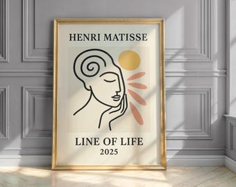 Matisse Print, Line of Life, Mid Century Modern Wall Art, Trendy Wall Art, Matisse Line Art Poster, One Line Art, Vintage Poster