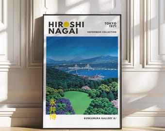 Hiroshi Nagai, Minimalist poster, Japanese art prints, Retro wall art, Vaporwave poster, City pop, Gallery wall art, Vintage poster