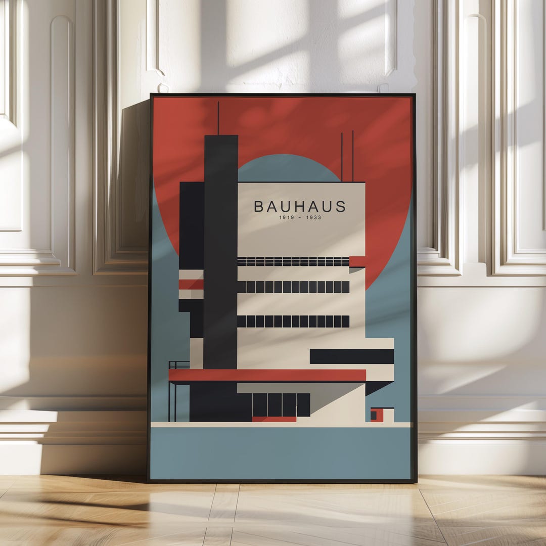 Bauhaus Building Poster S3 No.1 - Abstract Geometric Architecture Print ...