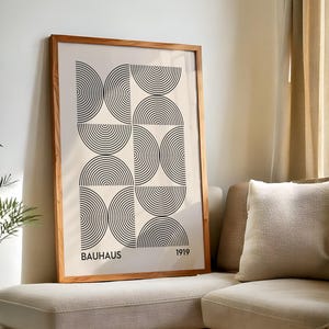 Poster geometrico astratto Bauhaus S2 n. 1 - Arte murale moderna di metà secolo, stampa minimalista