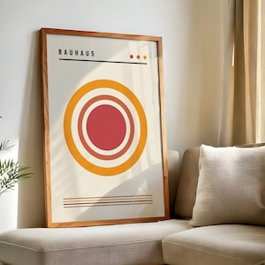Poster geometrico astratto Bauhaus S1 n. 1 - Arte murale moderna di metà secolo, stampa minimalista, arredamento scandinavo