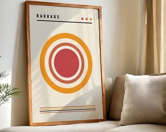 Bauhaus Abstract Geometric Poster S1 No.1 - Mid Century Modern Wall Art, Minimalist Print, Scandinavian Decor