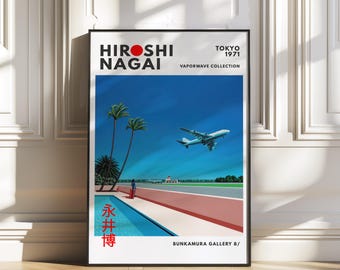 Hiroshi Nagai, Japanese art print, Retro wall art, Vaporwave poster, City pop, gallery wall art, Vintage poster, Retro poster, Pop art print