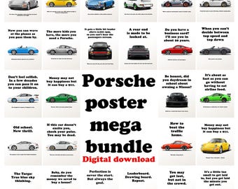 Porsche Poster Bundle – 26 Porsche 911 prints, car poster set, Car Poster, automotive print collection, digital download, Gift for Him