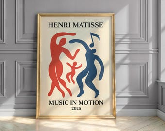 Matisse Print, Music in Motion, Vintage Poster, Mid Century Modern Wall Art, Modern Music Wall Art, Trendy Wall Art, Retro Poster, Wall Art