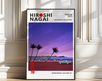 Hiroshi Nagai, City pop, Gallery wall art, Vintage poster, Japanese Retro Poster, Japandi wall decor, Vaporwave print, 80s Poster, Wall art