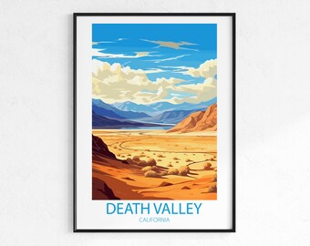 Death Valley California Travel Poster - Vintage Retro Desert Wall Art Print, National Park Poster, Southwest Travel Decor Gift