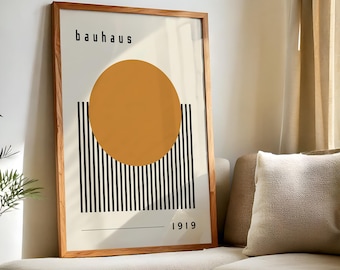 Bauhaus Abstract Geometric Poster S1 No.2 - Mid Century Modern Wall Art, Minimalist Print, Scandinavian Decor