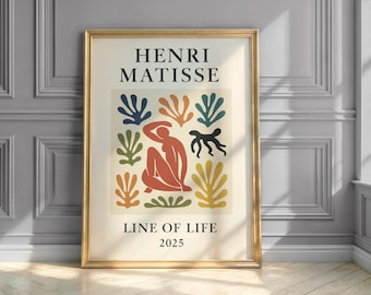 Matisse Print, Line of Life, Vintage Poster, Floral Print, Mid Century Modern Wall Art, Matisse Line Art Poster, Minimalist Line Art
