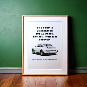 L&#39;original Porsche 911 Carrera RS, affiche Porsche, affiche de voiture, art Porsche 911 classique, art mural voiture de sport, décoration murale automobile