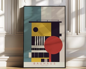 Bauhaus Building Poster S3 No.6 - Abstract Geometric Architecture Wall Art, Mid Century Modern Print, Minimalist Home Decor, Gallery Poster