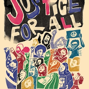 Justice For All Protest Art Print, Social Justice Statement Decor