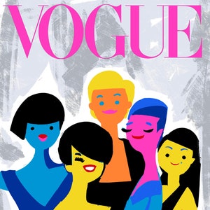 Impressão de capa de supermodelo da Vogue