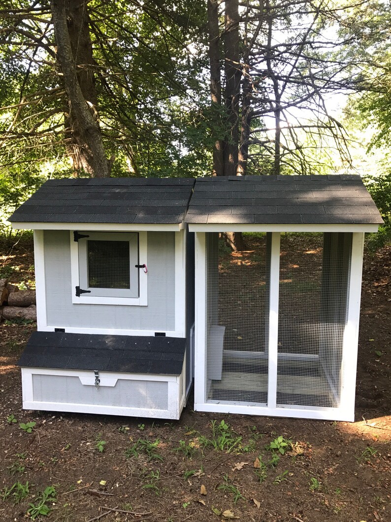 Salt Box Predator Proof Chicken Coop With Attached Enclosure - Etsy