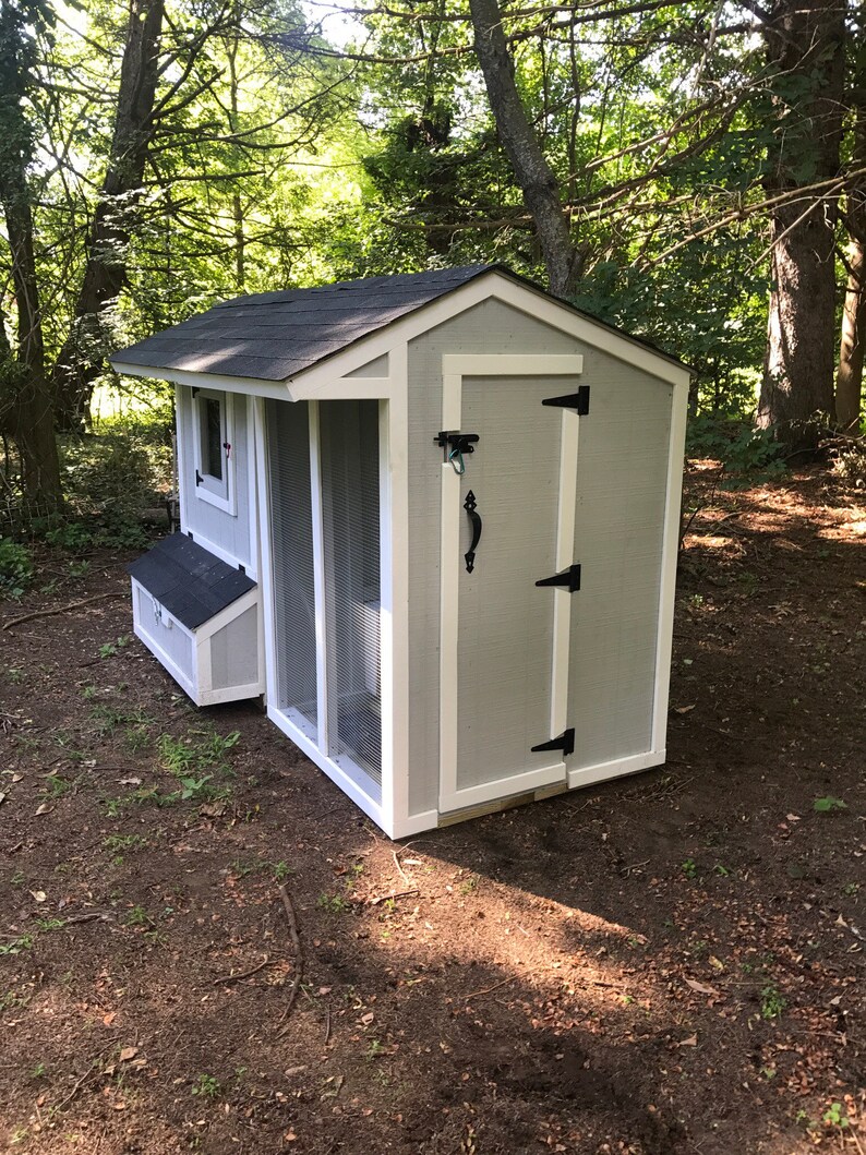 Salt Box Predator Proof Chicken Coop With Attached Enclosure - Etsy - Predator Proof Chicken Enclosure Designs