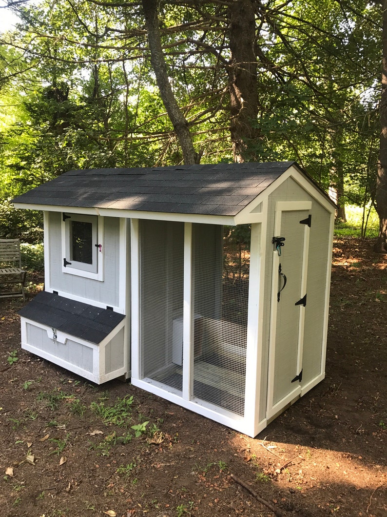 Salt Box Predator Proof Chicken Coop With Attached Enclosure - Etsy