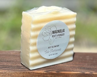 Old-Fashioned – Unscented Tallow Soap Bar | Handmade Coconut Oil Soap | Gentle Cleanser, Minimal, Fragrance-Free Skincare