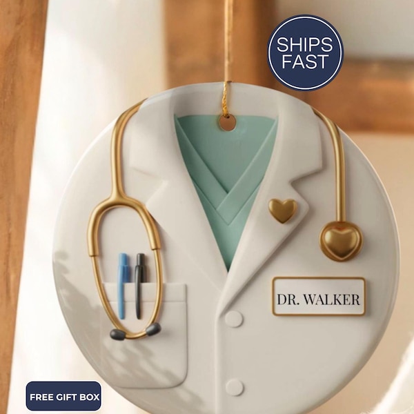 Custom Doctor Ornament • Graduation Gift for Doctor • Personalized Medical School Gift for New Doctor • Nurse Practitioner Gift