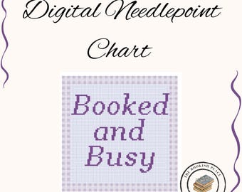 Booked and Busy Digital Needlepoint Chart