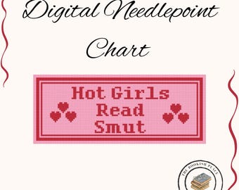 Hot Girls Read Smut Bookmark Digital Needlepoint Chart