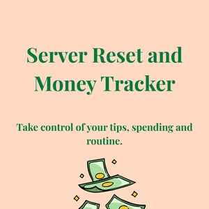 Planejador de Garçons, Controle de Gorjetas, Reinicialização de Orçamento, Controle de Dinheiro para Garçonetes, Planejador Financeiro Semanal e Mensal