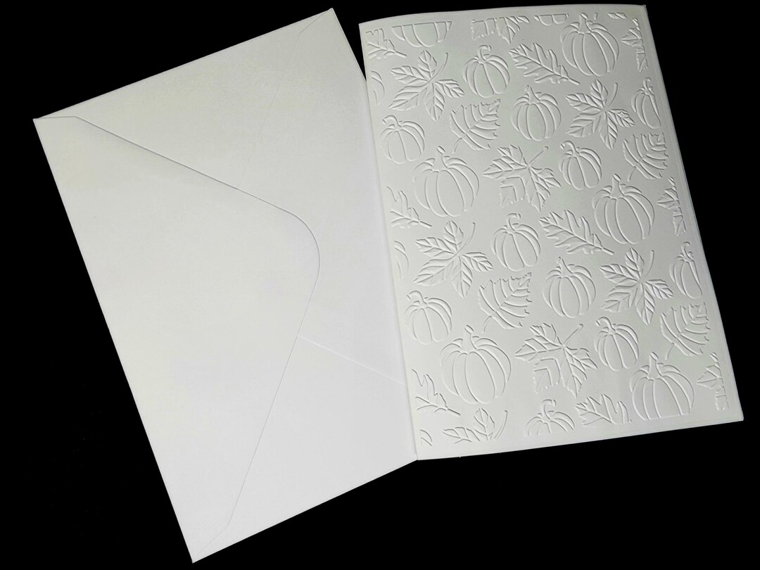 Embossed Pumpkin Card Set | Rustic Fall Notecards (4 Pack) - Etsy