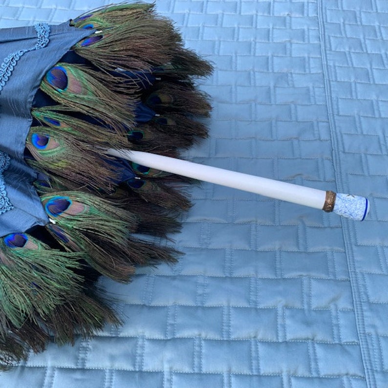 Rare Peacock Feather Trim Adorns Two Sides of Antique Etsy