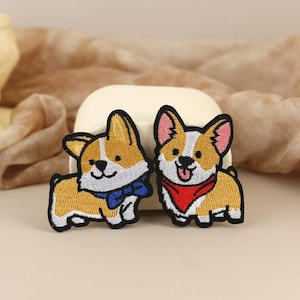 Cute puppy patches, hand embroidered puppy patches, dog appliques, DIY clothing decorations