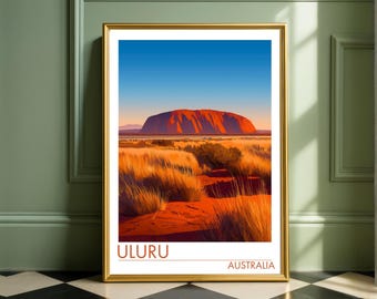 Uluru Australia Wall Art - Ayers Red Rock Poster - Australian Outback Print