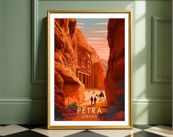 Petra Jordan Ancient City Wall Art - Wonder of the World Desert Poster