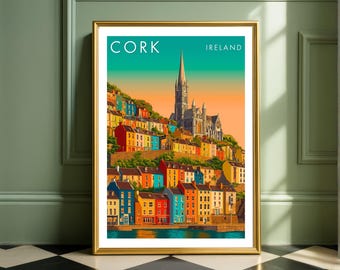 County Cork Ireland Travel Print - Irish City Wall Art - Cobh Cathedral Poster