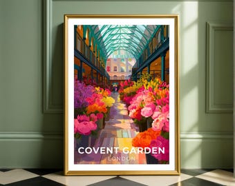 Covent Garden Flower Market Wall Art- Pink Floral London Poster