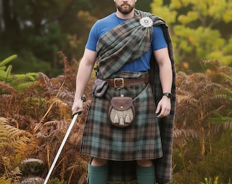 Scottish Great Kilt Traditional Tartan Great Kilt Handmade Highland 16th Century Acrylic Wool Tartan Great kilt Available in 50+ Tartans