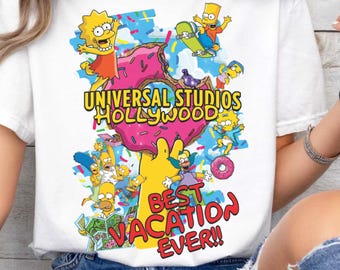 Camiseta Universal Best Vacation Ever / Universal Studios Hollywood / Camiseta de vacaciones familiares / Camisetas personalizadas a juego / Simpsons