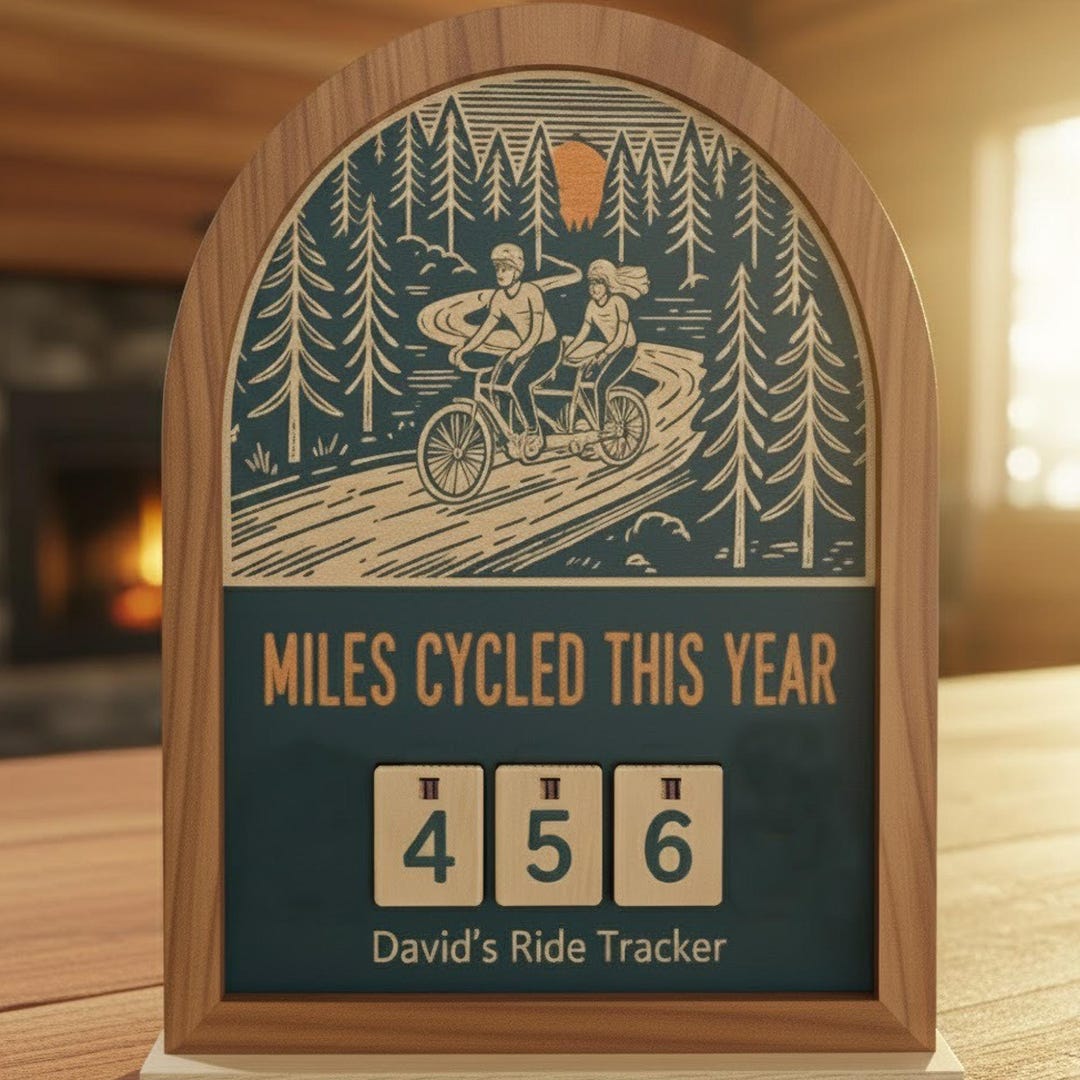 Personalized Wooden Cycling Distance Tracker Sign, Biker Gift ...