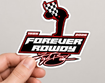 Kyle Busch Tribute Sticker, Rowdy Forever Memorial Decal, Vintage Racing Fan Sticker, Remembrance Vinyl Sticker