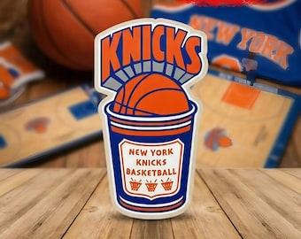 New York Basketball Cup Sticker, Sports Vinyl Decal, Basketball Fan Waterproof Laptop Sticker, Car Magnet