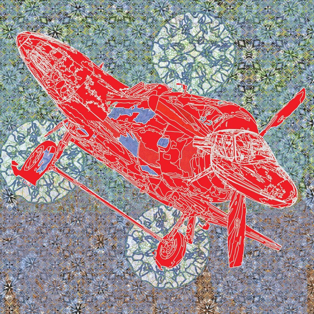 Red Airplane Abstract Art Print – Surreal Aviation Wall Decor – Modern ...