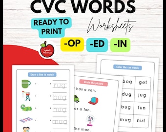 CVC Words Workbook for Kindergarten | Phonics & Early Reading Printable