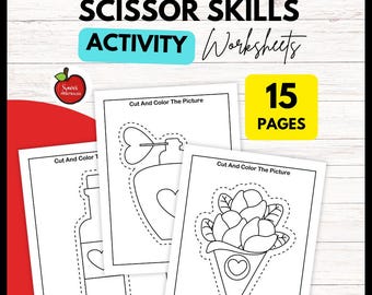 Kids Scissor Skills Workbook | Printable Cutting Worksheets for Preschool