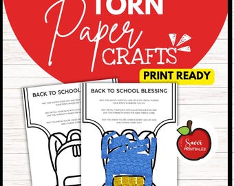 Artisanat de bénédiction de sac à dos : activité préscolaire chrétienne en papier déchiré (téléchargement PDF)