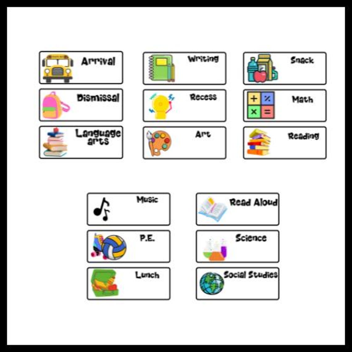EDITABLE Visual Classroom Daily Schedule Cards With Time Back to School ...