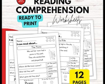 Reading Comprehension Worksheets | Printable 14-Page Pack for Kids