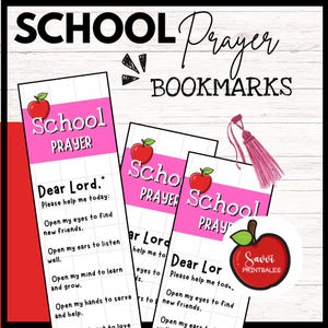 First Day of School Prayer Bookmark PDF | Backpack Blessing Printable | Christian Back to School Gift | Digital Bookmark for Kids