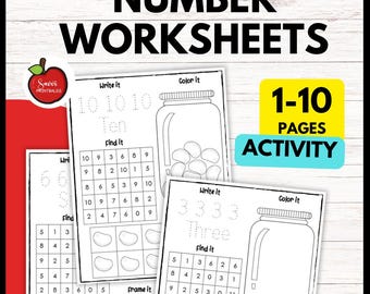 Number Worksheets 1-10 for Preschoolers | Printable PDF Tracing, Counting & Number Words